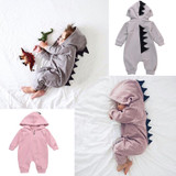 Cartoon Dinosaur Design Hooded Baby Rompers Newborn Clothing Cotton Long Sleeve Jumpsuits Boys Girls Outerwear Costume SA908996