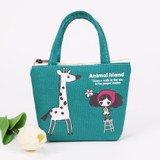 Cartoon Coin Purse for Women Girl Cotton Wallets Zipper Key Case Bag Change Purses Wallet Card Holder Coin Pocket Pouch