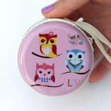 Cartoon coin purse Owl painting graffiti key bag children wallet women headphones box Kid Change purse Ladies coin wallet pouch