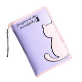 Cartoon Cat Style Purse Fashion Cute Women's Wallet Bifold PU Leather Coin Purse Womens Bag Clutch Hand Bag