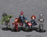 Marvel Avengers 2 Age of Ultron Hulk Black Widow Vision Ultron Iron Man Captain America Action Figures Model Toys 6pieces/set