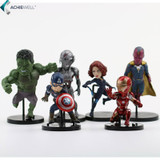 Marvel Avengers 2 Age of Ultron Hulk Black Widow Vision Ultron Iron Man Captain America Action Figures Model Toys 6pieces/set