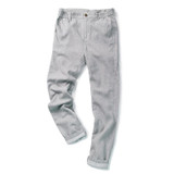 Markless 2017 Spring New Men Gray Straight Trousers Casual Pants Male Slim Fit Cotton Linen Pants Comfortable Hot Sale