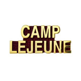 Marine Corps Camp Lejeune Gold on Red 1 1/4" Lapel Pin Marine Corps Camp Lejeune Gold on Red 1 1/4" Lapel Pin
