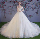 Marfoli Luxury Wedding Dresses 2018 With Flowers and Lace Ball Gown off the shoulder bridal Gown Real Photo Customize WD18101
