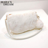 Mara's Dream Women Handbag Plush Bags Bolsa Feminina Ladies Messenger Crossbody Cute Fashion Ball Decoration Shoulder Handbags