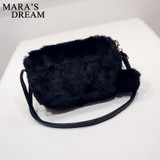 Mara's Dream Women Handbag Plush Bags Bolsa Feminina Ladies Messenger Crossbody Cute Fashion Ball Decoration Shoulder Handbags