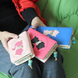 Mara's Dream 2017 Women's Wallet With Zipper Cat Pattern Purse Female Women PU Leather Short Wallet Carteira Girls Cute Wallets