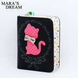 Mara's Dream 2017 Women's Wallet With Zipper Cat Pattern Purse Female Women PU Leather Short Wallet Carteira Girls Cute Wallets