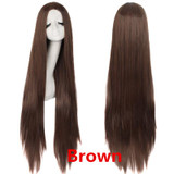 MapofBeauty 40" Long Straight Cosplay Wig Black White Brown Blonde Pink Wigs For Women Heat Resistant Synthetic Fake hair