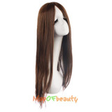MapofBeauty long straight women's wigs Black dark light brown Ladies 70cm Heat Resistant Synthetic Nautral hair