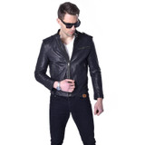 MAPLESTEED Vegetable Tanned Leather Men Leather Jacket 100% Genuine Sheepskin Black Yellow Slim Fit Male Leather Coat Autumn 007
