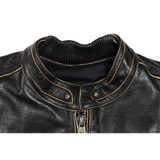 MAPLESTEED Motorcycle Leather Jacket Men Leather Jacket  Skull Cowhide Black Vintage Genuine Leather Jacket Mens Biker Coat 092