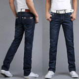 Many Styles Men's Classic Jeans Straight Full Length Casual Slim Jeans Black Men Fashion Brand Cotton Denim Cheap Jeans Mens