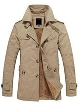 Manvelous Long Winter Coats Men European Style Casual Solid Slim Pockets Cotton Blends Lapel Thick 5 XL Mens Overcoats Jackets