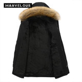 Manvelous 5XL Parka Winter Jacket Men Fashion Casual Solid Mid-Length Pocket Button Thick Hooded Mens Winter Jackets Parka Coats