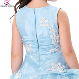 2017 New Ball Gown Long Party Formal Flower Girl Dresses Sleeveless Lace Applique Ruffled Girl's Wedding Pageant Party Gowns