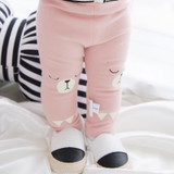 2017 New Baby Pants Cute Cartoon Bear Baby Boy Girl Leggings Elastic Waist Toddler Infants Trousers Brand Cotton Baby Pants