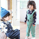 2017 New Baby Boy Girls Bib Pants Overalls Cute Bear Print Harem Pants Long Trousers for 1 2 3 Years Baby