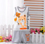 2017 new Baby boy Clothing Sets summer Mickey  Leisure Baby Clothes boys  vest T-shirt+Pants 2Pcs Suits Children Clothing
