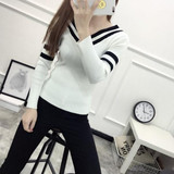 2017 New Autumn Winter Woman's Sweater Bottoming Pullovers Slim Sweaters V-Neck Sexy Long Sleeves Sweaters