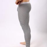 2017 New Autumn Winter Warm Modal Men Thermal Underwear Funny Plaid/Foot Print/Wave Printed Long Johns Underpants Leggings