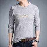 2017 New Autumn Winter Men'S Sweater Men'S Round Neck Letter Printed Casual Sweater Men's Slim Fit Brand Knitted Pullovers HJK43