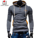 2017 New Autumn Winter Male Hoodies Sportswear Fashion Patchwork Solid Color Hoodies Men Slim Fit Casual Sweatshirts With Hoody
