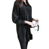 2017 New Autumn White Lace Blouse Plus Size 4XL Women Tops Casual Loose Blouses Long Sleeve Vintage Ladies Shirts Blusas AB318