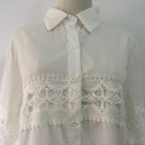 2017 New Autumn White Lace Blouse Plus Size 4XL Women Tops Casual Loose Blouses Long Sleeve Vintage Ladies Shirts Blusas AB318