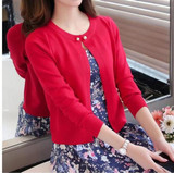 lollas New Solid Color Fashion Women Sweater Female Cardigan Thin Outerwear Summer Short Design Knit Long-sleeve Sweater