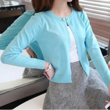 lollas New Solid Color Fashion Women Sweater Female Cardigan Thin Outerwear Summer Short Design Knit Long-sleeve Sweater