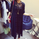 lollas New Casual Women Gray Black Crochet Knitted Cardigan Long-sleeve Solid Color Sweater Cardigans Blouse