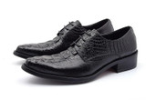 LOISWORD Crocodile grain Black / brown tan mens dress shoes genuine leather wedding shoes mens business shoes