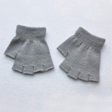 LNRRABc 1Pair Boy Girls Soft Half Finger Gloves Kids Children Winter Warmer Knitted Mittens Fingerless Glove
