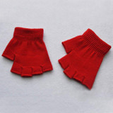 LNRRABc 1Pair Boy Girls Soft Half Finger Gloves Kids Children Winter Warmer Knitted Mittens Fingerless Glove