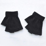 LNRRABc 1Pair Boy Girls Soft Half Finger Gloves Kids Children Winter Warmer Knitted Mittens Fingerless Glove