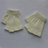 LNRRABc 1Pair Boy Girls Soft Half Finger Gloves Kids Children Winter Warmer Knitted Mittens Fingerless Glove