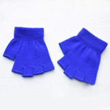 LNRRABc 1Pair Boy Girls Soft Half Finger Gloves Kids Children Winter Warmer Knitted Mittens Fingerless Glove
