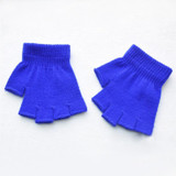 LNRRABc 1Pair Boy Girls Soft Half Finger Gloves Kids Children Winter Warmer Knitted Mittens Fingerless Glove