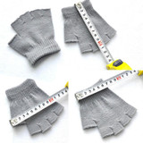 LNRRABc 1Pair Boy Girls Soft Half Finger Gloves Kids Children Winter Warmer Knitted Mittens Fingerless Glove