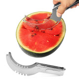 LMETJMA Stainless Steel Watermelon Slicer Cutter Knife Watermelon Cutter Slicer Kitchen Melon Slicer Fruit Tools KC0327-6