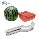 LMETJMA Stainless Steel Watermelon Slicer Cutter Knife Watermelon Cutter Slicer Kitchen Melon Slicer Fruit Tools KC0327-6