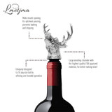 LMETJMA Stainless Steel Deer Stag Head Wine Pourer Unique Wine Bottle Stoppers Wine Aerators Bar Tools KC0818-1