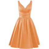 LLY1095J#Lace Up Brocade New bridesmaid dresses spring summer 2017 Short Toast bride wedding party dress orange cheap wholesale
