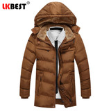 LKBEST 2017 New Arrival Winter Men Coat Windproof Breathable Warm men's Jacket Casual Clothing thickening hooded Outwear (PW620)