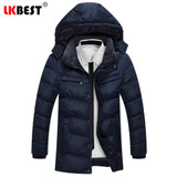 LKBEST 2017 New Arrival Winter Men Coat Windproof Breathable Warm men's Jacket Casual Clothing thickening hooded Outwear (PW620)