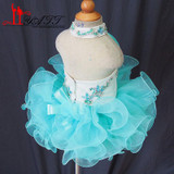 Liyatt Cheap Girls Pageant Dresses 2017 Beadings Organza Kids Prom Dress Lovely Halter Open Back Ball Gowns Party Gowns CP001
