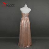 Liyatt Real Picture Rose Gold Bridesmaid Dresses Cheap 2017 Sweetheart Sequin Long Maid of Honor Dresses vestido madrinha LK658
