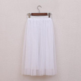 LIVA GIRL Tulle Skirts Womens Summer Fashion High Waist Long Skirt Elastic Waist Sun Fluffy Tutu Skirt Jupe Longue Femme S09